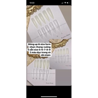 Móng up lẻ size dáng nhọn,vuông,thang đã nhám