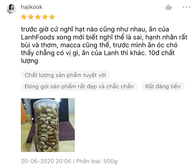 Hạt Dinh Dưỡng Tổng Hợp Mixed Nuts 500g LANHFOODS | BigBuy360 - bigbuy360.vn