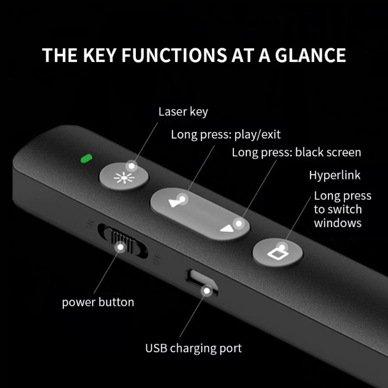 Bút Máy Chiếu Điều Khiển Từ Xa Không Dây 2.4GHz USB