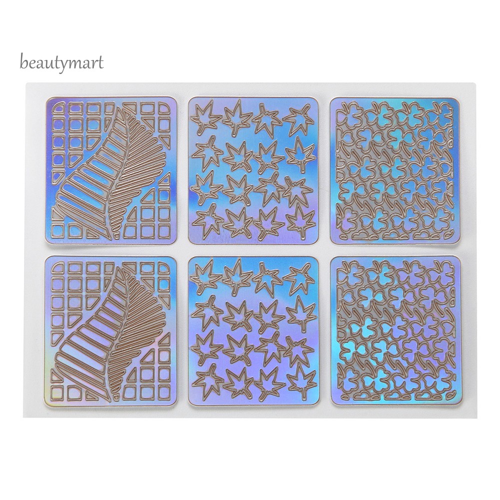 [Hàng mới về] Set 6/12/24 tờ sticker dán móng tạo lỗ rỗng trang trí nghệ thuật