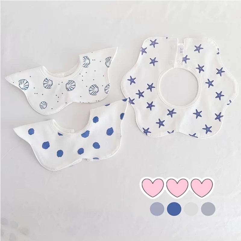 Set 3 yếm tròn xoay 360 độ 100% cotton siêu chống thấm (Mẫu Thu Đông)