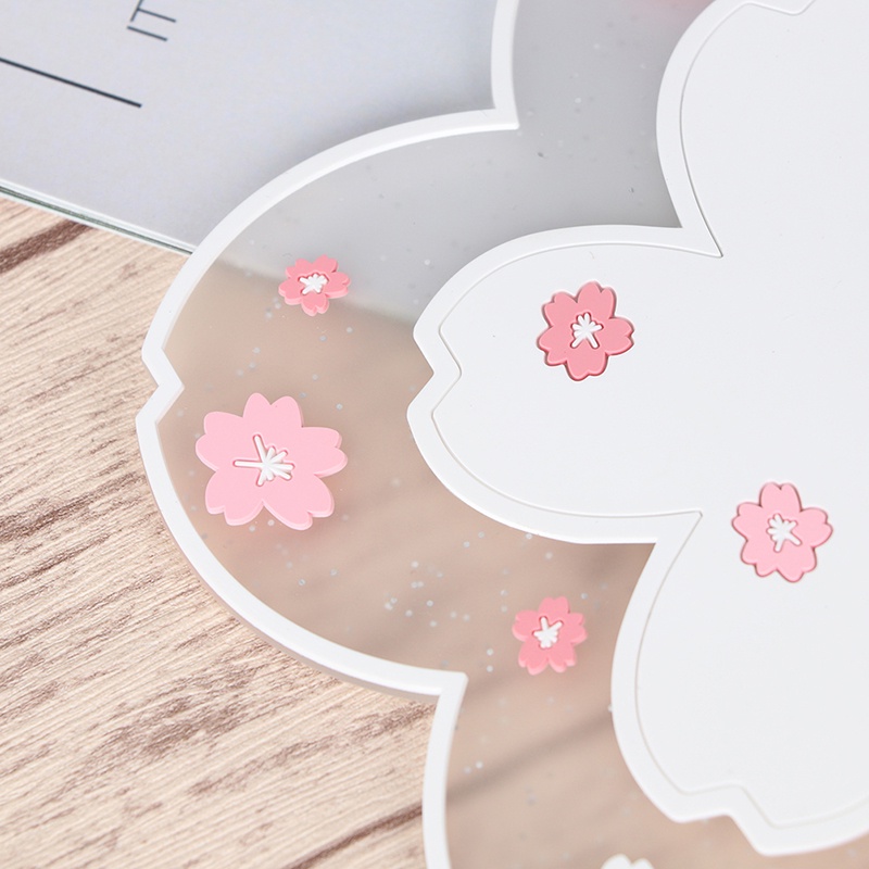 Miếng Lót Ly Cách Nhiệt Chống Trượt Họa Tiết Hoa Anh Đào Xinh Xắn