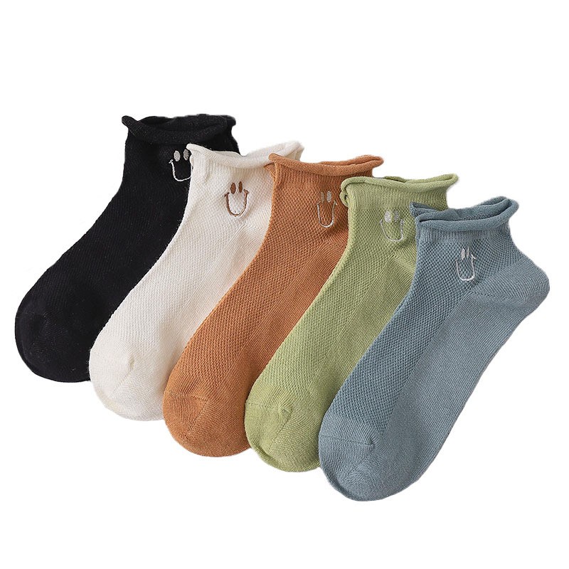 [SET 5 ĐÔI] Vớ Nữ Cổ Ngắn Cao Cấp Họa Tiết Cute, Tất Nữ Cotton mềm mịn, thoáng mát khử mùi