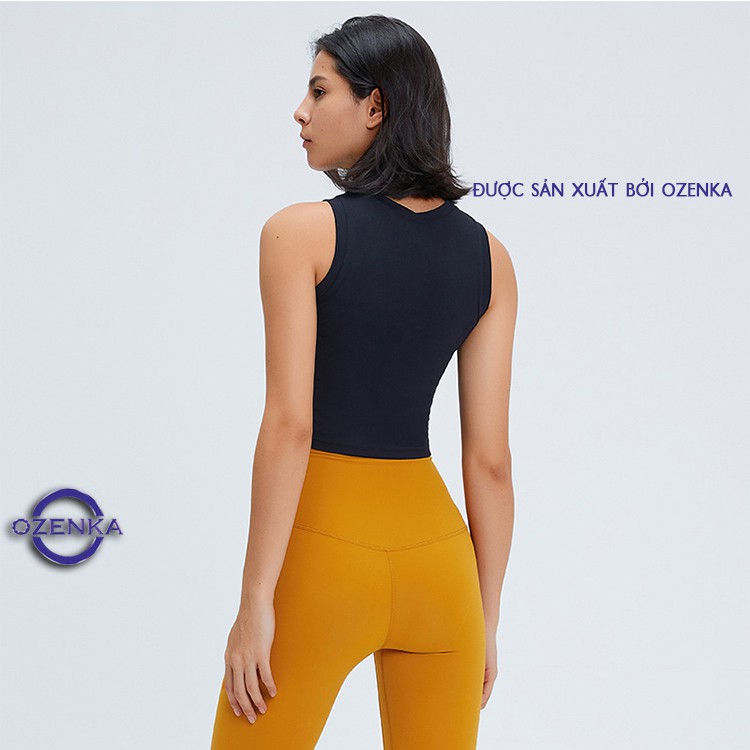 Áo croptop khoét nách nữ OZENKA , áo ba lỗ crt ôm body nữ thun gân 100% cotton đen trắng rẻ đẹp free size dưới 50 cân