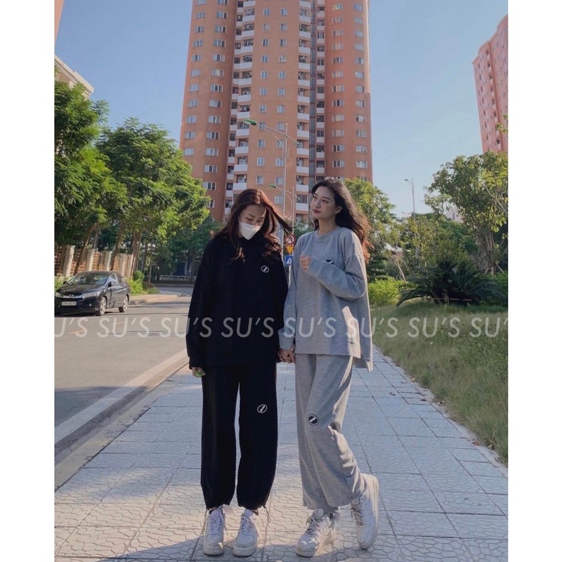 Bộ thể thao logo bo ống sẵn 3 màu hot  [FREE SHIP]