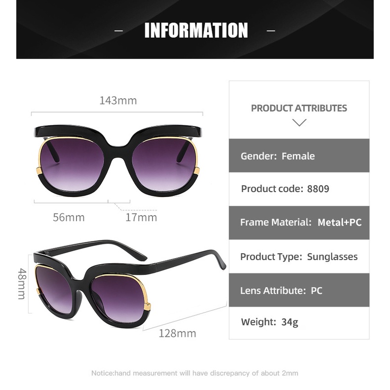 Kính Mát Gọng Tròn Màu Sắc Tương Phản Phong Cách retro Thời Trang Cho Nữ