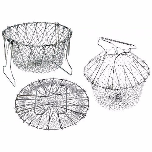 Rổ Inox Nhúng Chiên Dầu, Hấp, Luộc Củ Quả Inox Đa Năng, Gấp Gọn Tiện Dụng