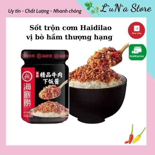 Sốt trộn cơm Haidilao vị bò hầm (cay) 200g - Gia vị ăn liền dùng làm cơm trộn, mì trộn, chấm lẩu - LuNa Store
