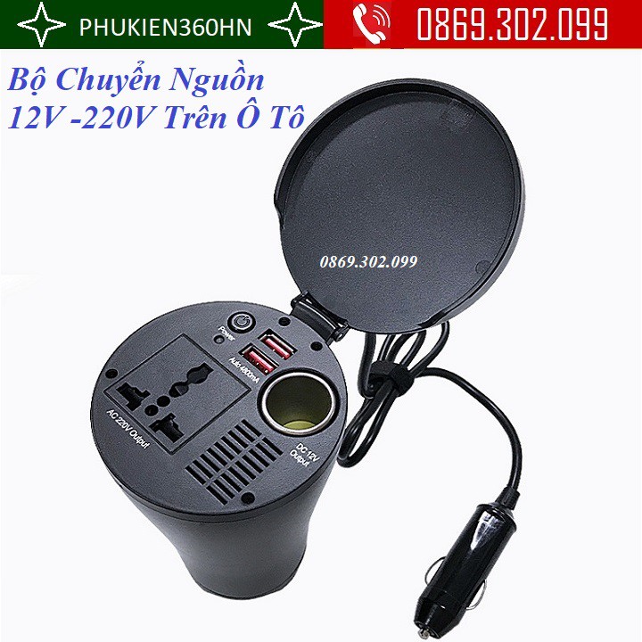 Bộ Chuyển Nguồn 12V ra 220V Trên Xe Ô Tô