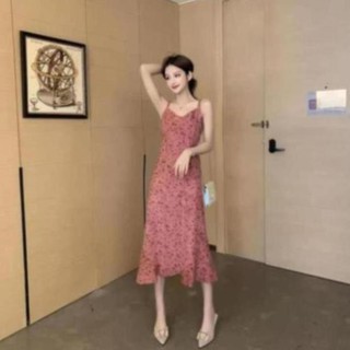 DTNL - Váy hoa nhí 2 dây hồng đất siêu xinh