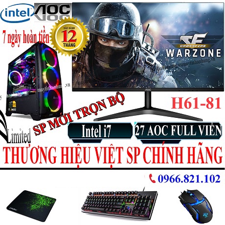 Bộ máy tính chơi GAME 27 inch MỚI full HD, Intel core i5 3470 ổ SSD điện tử CARD RỜI VGA NÂNG CẤP