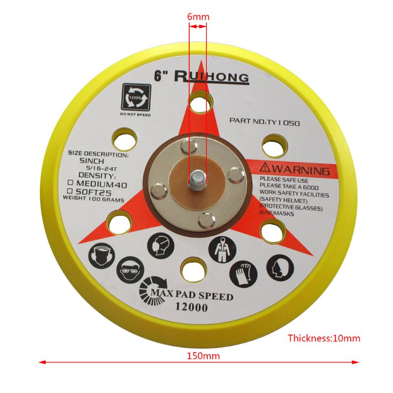 Đĩa Chà Nhám 6 Lỗ 6 Inch 5 / 16 &quot;Dành Cho Vẽ Tranh