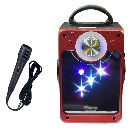 Loa karaoke MN03 có đèn led mặt gương kèm mic có dây nghe tuyệt hay loại xịn