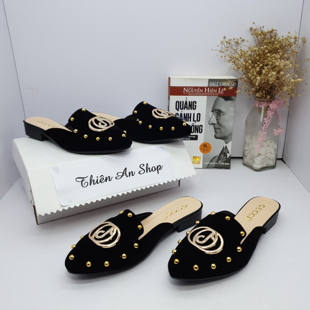 Sục nữ - dép sục nữ - giầy sục nữ - sục nhung đinh mũi nhọn cao 3p Thiên An MS: TA08 | BigBuy360 - bigbuy360.vn