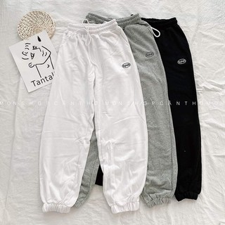 Quần jogger nữ unisex - quần ống suông 3 màu đen trắng xám