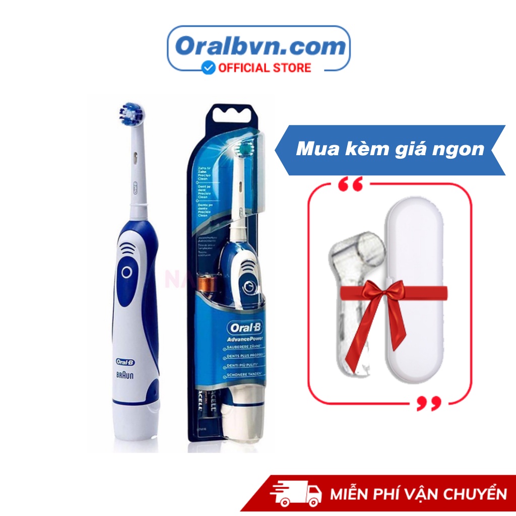 Bàn chải điện đánh răng tự động Oral B sử dụng pin làm sạch răng, hạn chế viêm nướu, loại sạch mảng bám