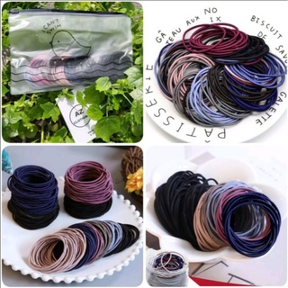 Set 100 dây buộc tóc đủ màu