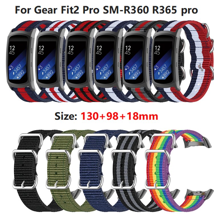 Dây Đeo Sợi Nylon Mềm Thoáng Khí Thay Thế Cho Đồng Hồ Thông Minh Samsung Galaxy Gear Fit2 Fit 2 Pro R360 R365