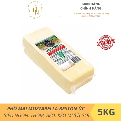 Phô Mai Mozzarella BESTON ÚC KHỐI 0.5KG - SIÊU THƠM NGON, BÉO, KÉO MƯỚT SỢI - DATE 2022