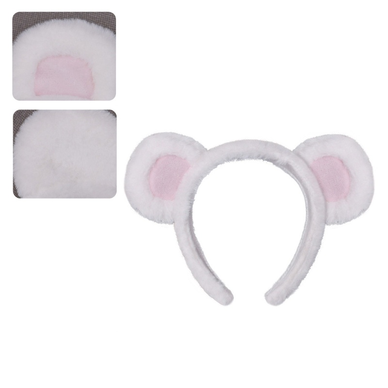 Băng Đô Tai Gấu Bông Màu Sắc Tương Phản Phong Cách Lolita
