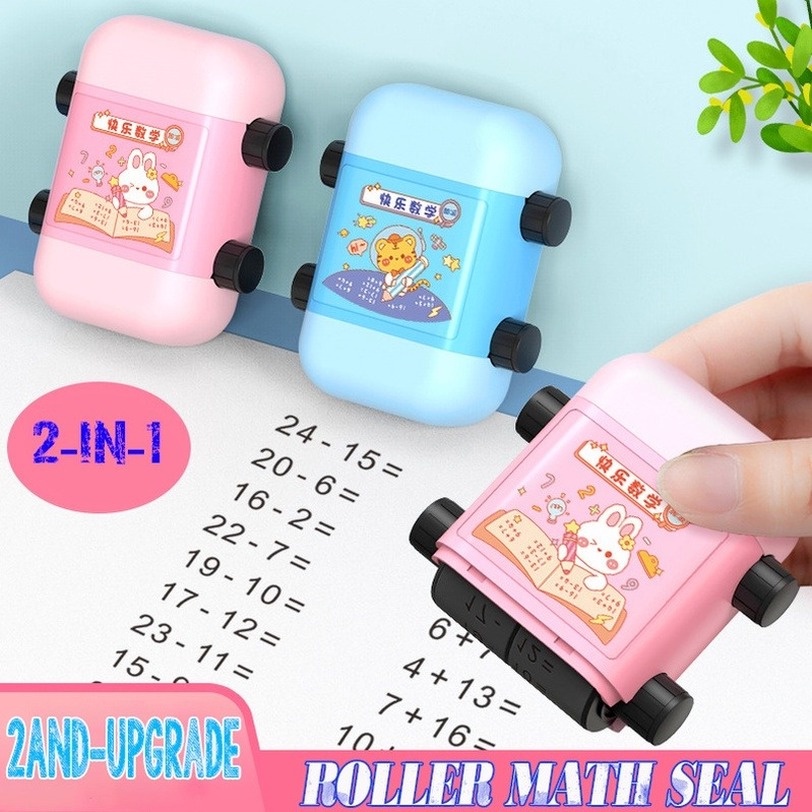 2-in-1 Máy in con lăn tạo phép tính cộng trừ,nhân, chia, máy tạo phép tính đơn giản ra bài tập cho bé học toán