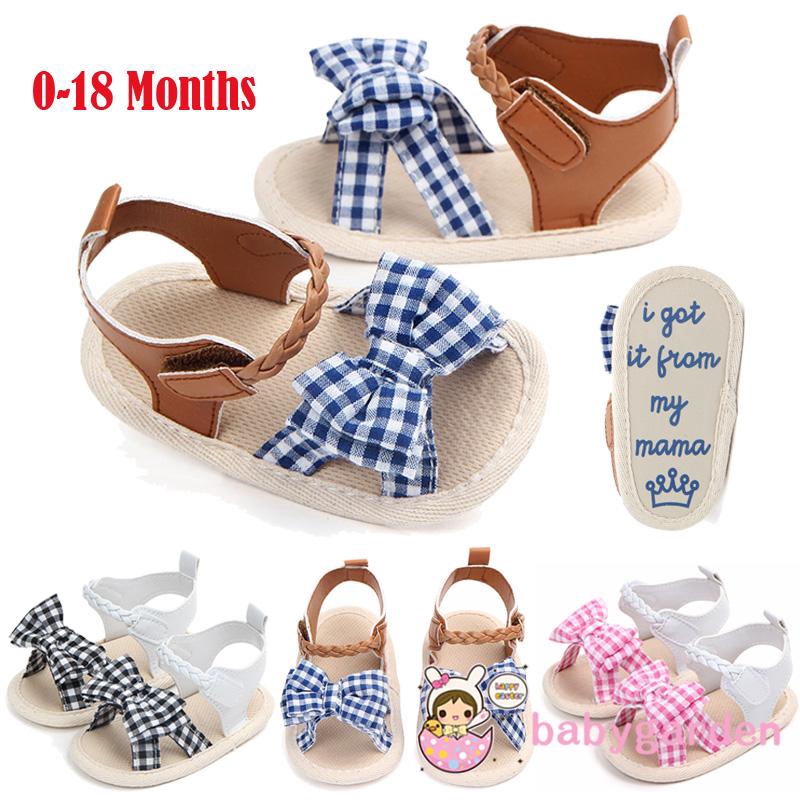 Giày xăng đan đính nơ xinh xắn cho bé gái