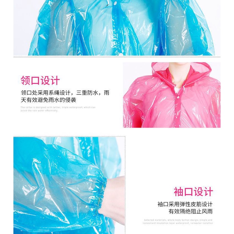 Áo Mưa Dày Trong Suốt Dùng Một Lần Tiện Dụng Cho Học Sinh