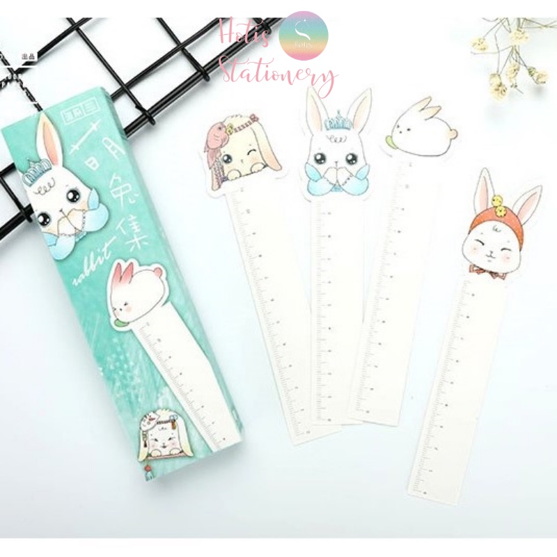 [HOTIS] Bookmark thước kẻ đánh dấu sách hình thỏ kawaii - Hộp 30 thẻ, có tách set lẻ