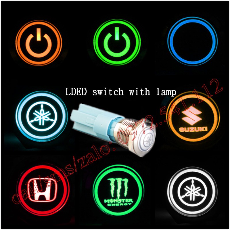 16mm Công tắc LOGO LED cho ô tô, xe máy...