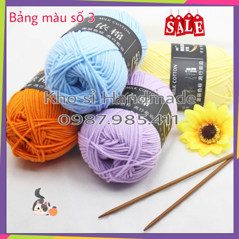 Len Milk Cotton 50gr (Mã 41 đến mã 64) Bảng màu 3/3