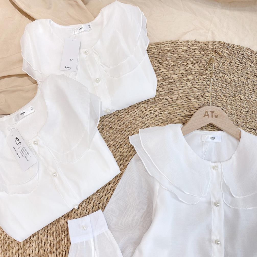 Áo Sơ Mi Voan Cổ Sen Dài Tay Cúc Ngọc - Áo Sơ Mi Tiểu Thư Cách Điệu | BigBuy360 - bigbuy360.vn