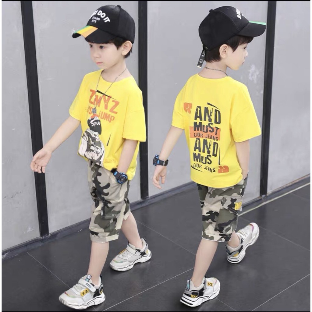 Bán bộ đồ bé trai có size từ 18-40kg áo thun cotton quần kaki thấm hút mồ hồi cho bé.