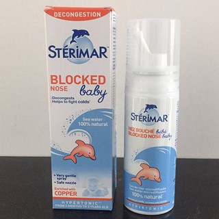 Chai xịt muối biển Sterimar Blocked Nose Baby của Pháp vệ sinh mũi cho bé