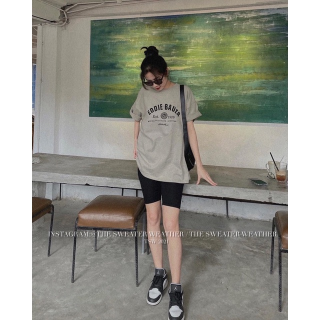(Ảnh thật) Áo phông 3158 in chữ Eddie oversize the.sweaterweather TSW