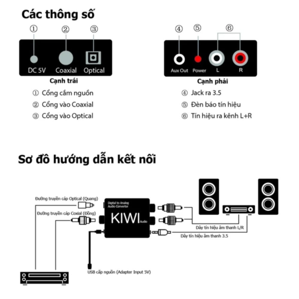 Bộ chuyển đổi âm thanh Opital audio Kiwi KA-03