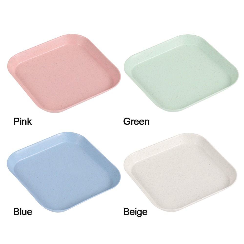 Set 4 Đĩa Đựng Thức Ăn Bằng Chất Liệu Rơm Lúa Mì