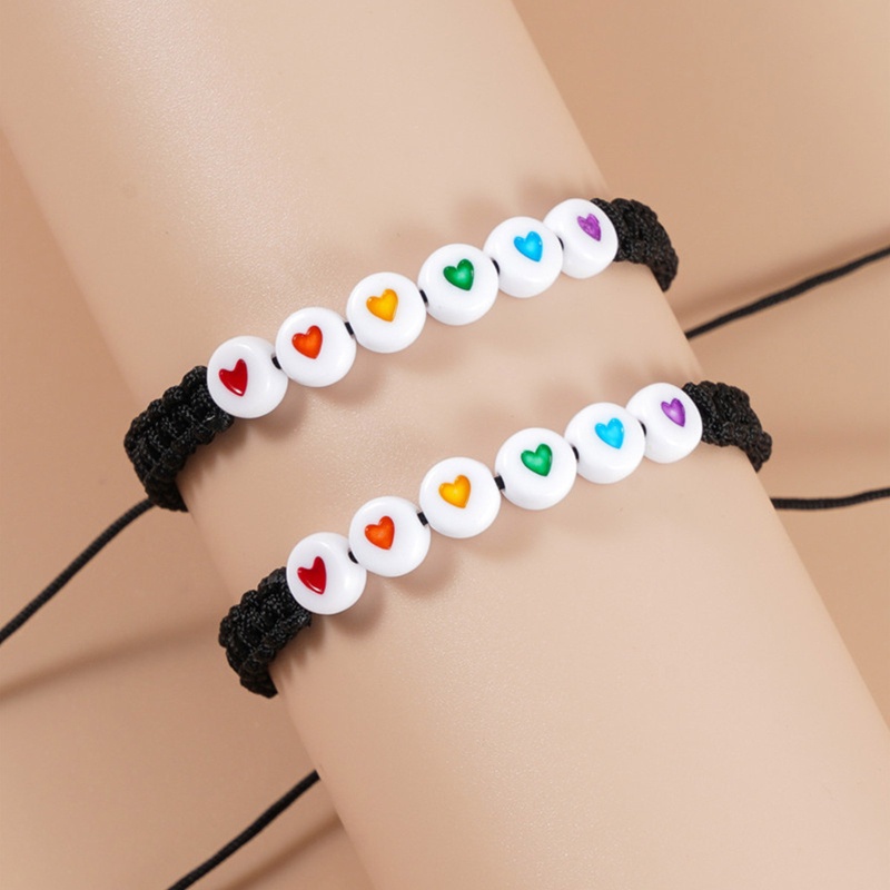 Set 2 Vòng Tay Bện Dây Xỏ Hạt Nhiều Màu Phong Cách Bohemian