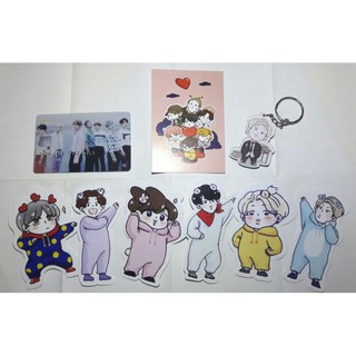 bán lẻ bookmark, postcard, móc khóa, sticker BTS comic