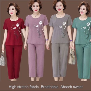 Áo Thun Cotton Tay Ngắn Cho Phụ Nữ Trung Niên 2020-2 Tuổi