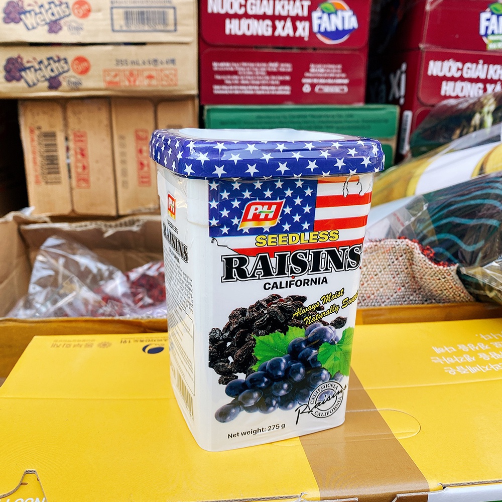 Hộp nho khô  275g Raisin nhập khẩu - Date mới 12 tháng