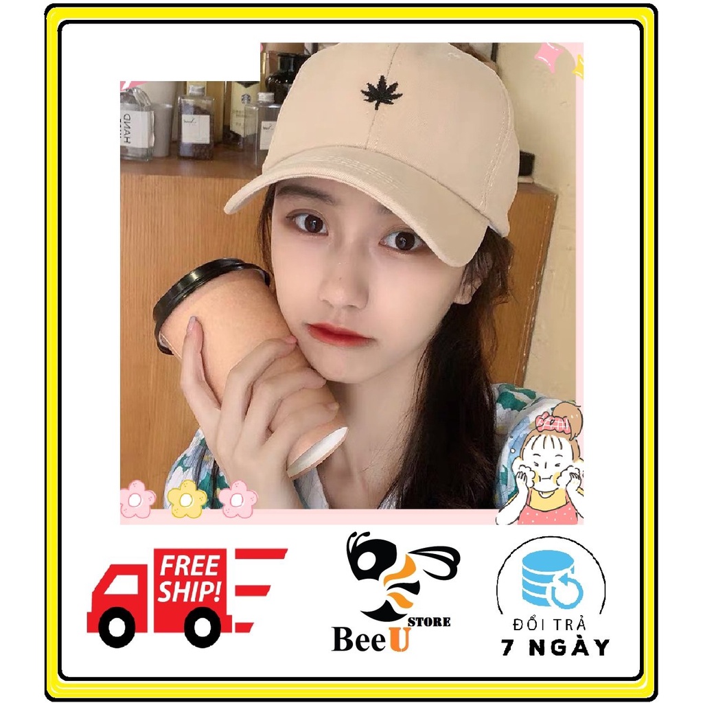 Mũ lưỡi trai Unisex Nam Nữ Thêu chữ phong cách Hàn Quốc