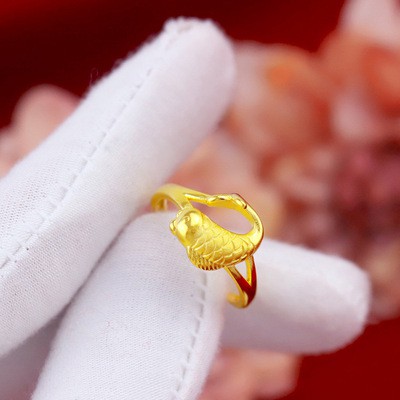 Dây Chuyền Xi Mạ Vàng 375%Phong Cách Hàn Quốc Koi Ring Female Necklace