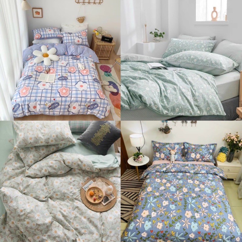 Set chăn ga cotton living hoa lá hot nhất năm.