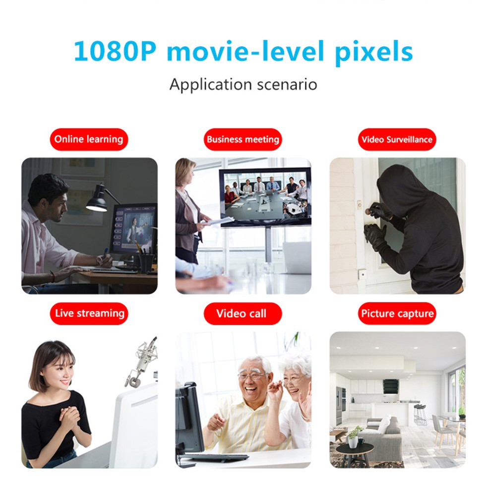 Webcam 1080p 130 Độ Hd Usb Wecam Với Micro 2mp 1920x1080p 30fps Dành Cho Máy Tính / Laptop | BigBuy360 - bigbuy360.vn