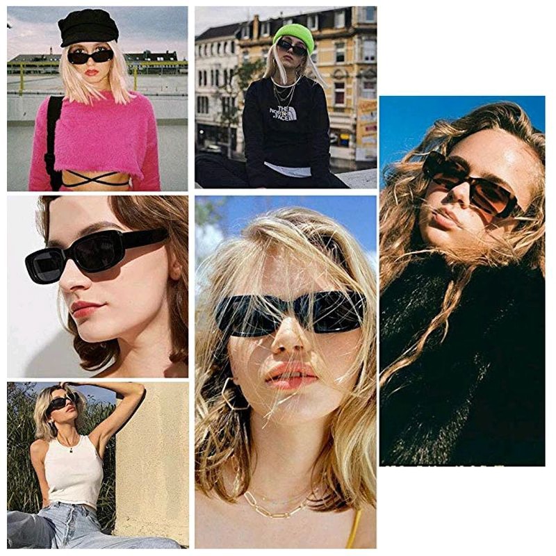 Kính mát gọng chữ nhật phong cách retro thời trang nam nữ