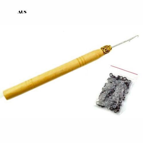 ♔Bộ Dụng Cụ Kìm Kéo Dài Tóc + Móc + 100 Hạt Nối Bằng Silicone