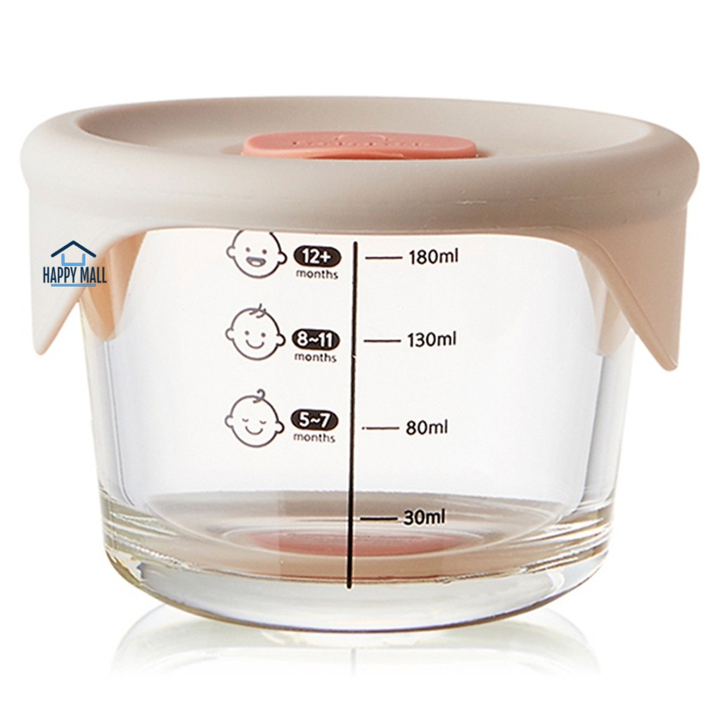 Hộp thủy tinh chia vạch Lock&Lock LLG508 nắp mềm dung tích 230ml đựng thức ăn cho bé theo từng tháng tuổi