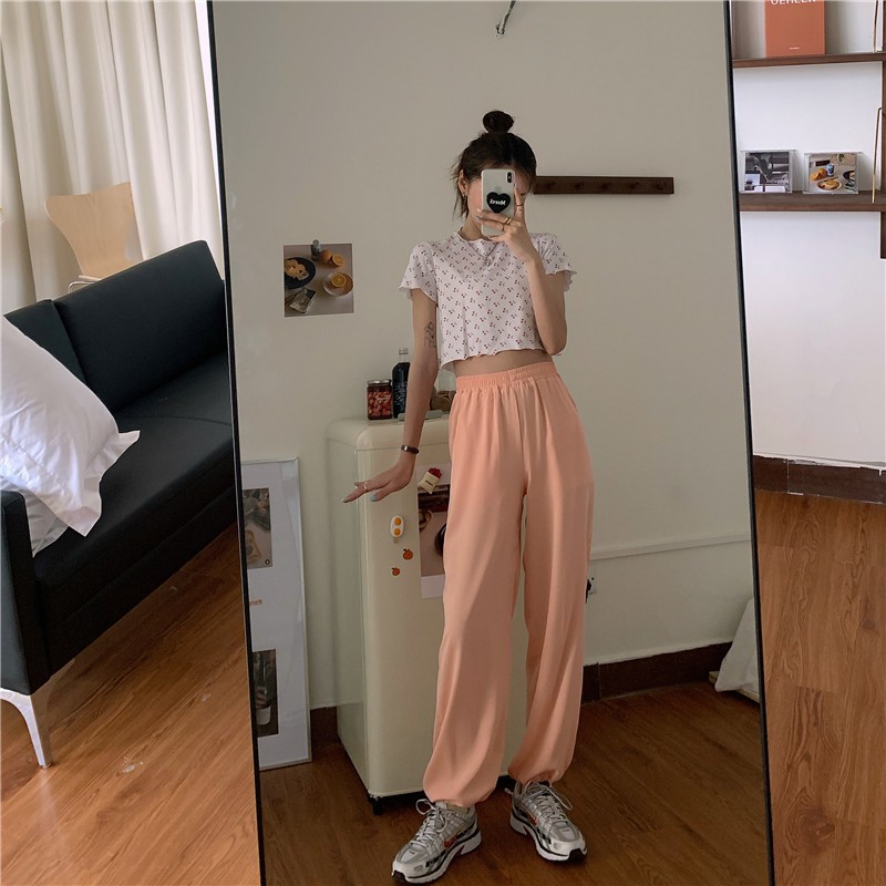 Xiaozhainv Quần Thể Thao Lưng Thun Co Giãn Thoải Mái Dành Cho Nữ