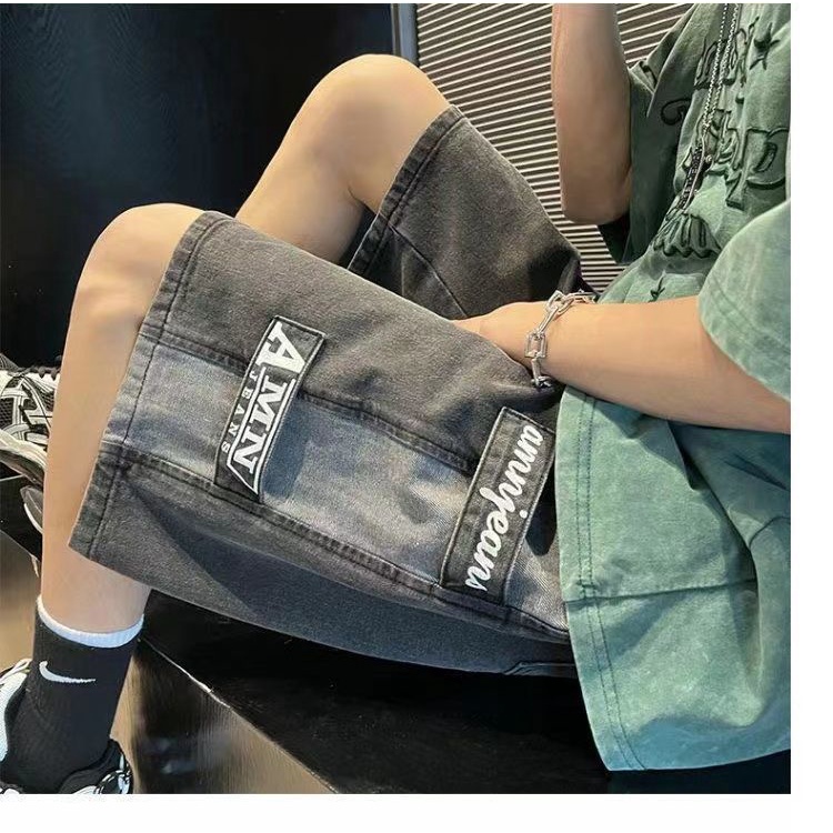 Quần Short Denim Mỏng Ống Rộng Thời Trang Dành Cho Nam