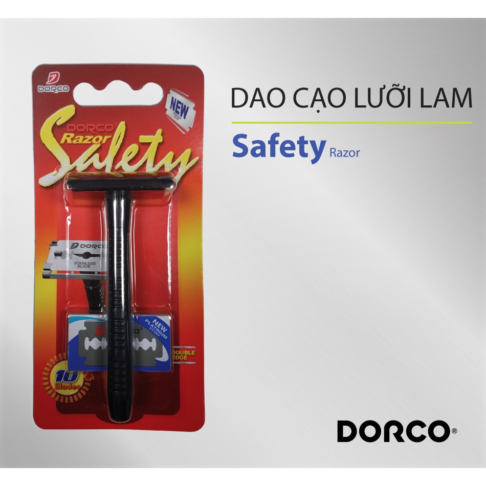 Dao cạo râu lưỡi lam cao cấp DORCO Safety Razor + 10 lưỡi lam thay thế